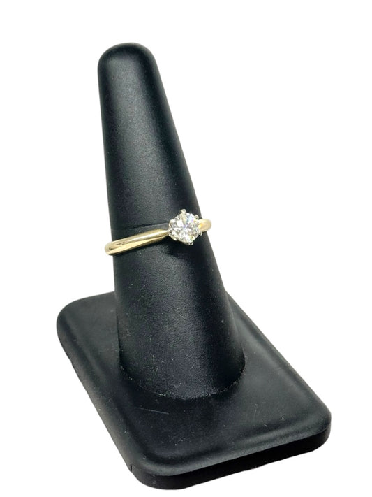 14K Yellow Gold Round Diamond Ring | 0.5 TCW | Size 7 | 2.4g