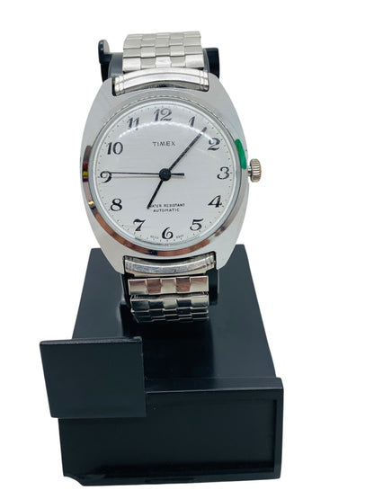 Vintage 1970s Timex Viscount Automatic Stainless Steel  Men's Watch.