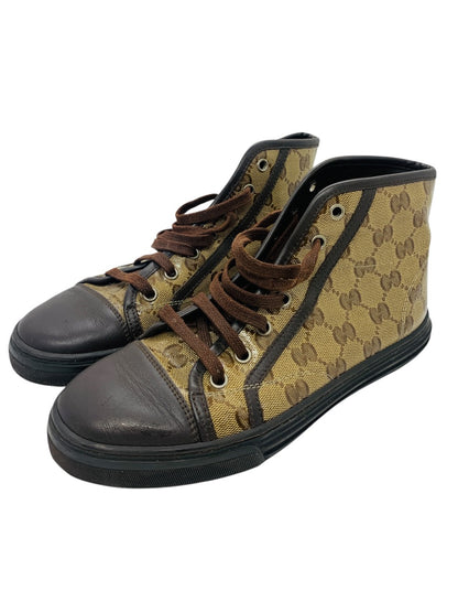 Gucci Trim California Size 37 Dark Brown Canvas & Leather High Tops