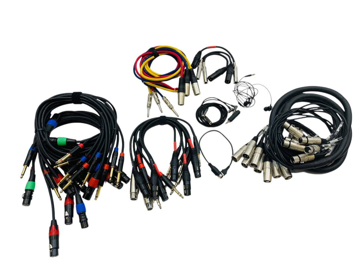 Assorted DJ Mixing/Mic Cables: XLR Male to 1/4" Cables + XLR Cables