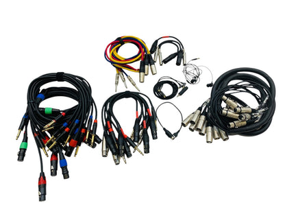 Assorted DJ Mixing/Mic Cables: XLR Male to 1/4" Cables + XLR Cables
