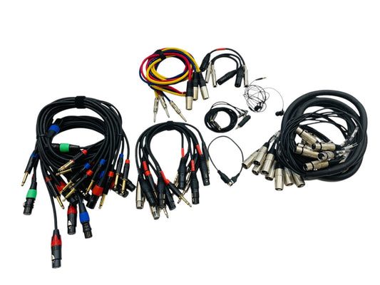 Assorted DJ Mixing/Mic Cables: XLR Male to 1/4" Cables + XLR Cables
