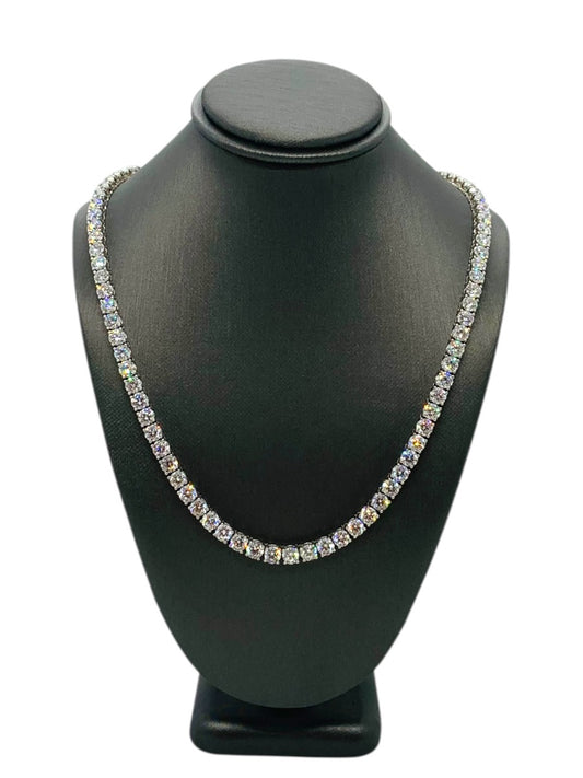 14K White Gold 18" Tennis Chain 102 Lab Grown Dias | 30.60CTW | 39.3g