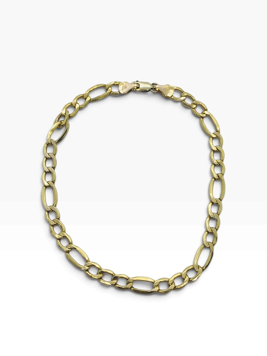 10K Yellow Gold Figaro Bracelet Unisex 2.2 Grams | 8" Length | 5mm Width