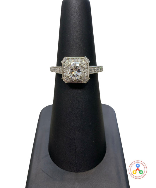 14K White Gold Women's Engagement Diamond Ring (1.18 CTW) 4.5G Size 6