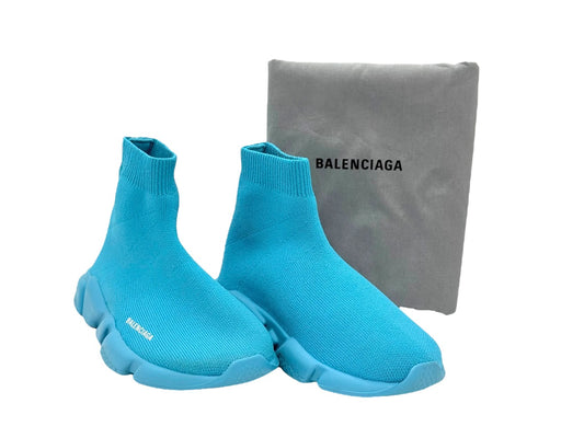 Balenciaga Kids Speed Sock Trainer Teal Size Y10.5 w/ Dust Bag