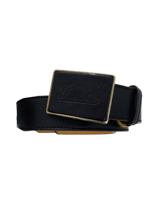 Gucci Belt Leather Brown Solid Color Men's 307988・525040 Size (95・38)