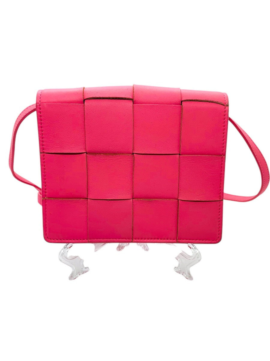 Bottega Veneta Cassette Crossbody Bag Intrecciato Leather Mini Pink