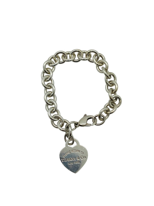 Tiffany & Co .925 Return To Tiffany Heart Charm Bracelet Size 7" \ 35g