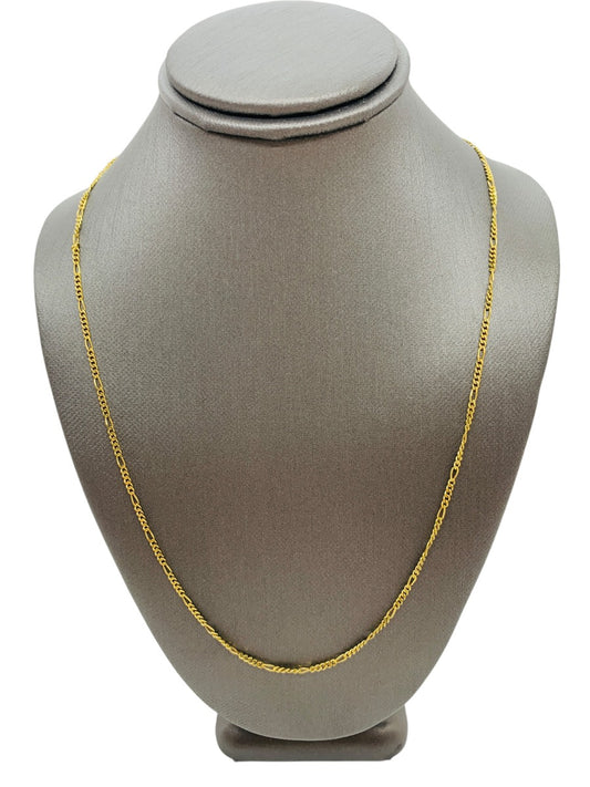 18K Yellow Gold Figaro Chain | Size 20 | 3.8g