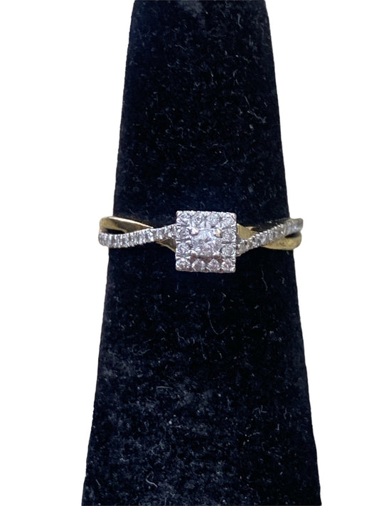 14K Yellow Gold Diamond Twist Ring - 0.43tcw - Size 5 - 2.0g