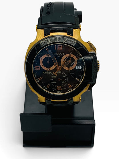 Tissot T-Race Watch 45mm Black Rubber Date Chronograph Tachymeter