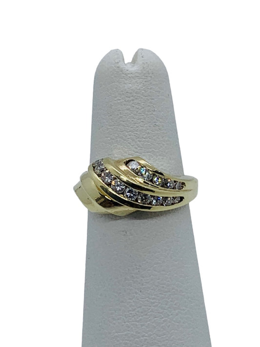 14K Fancy Design Lady's Ring 14DIamonds .42CTW Size 4 1/2-4.9g