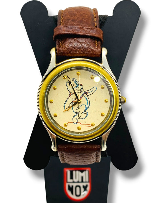 Disney Winnie The Pooh Quartz WatchSketches Of Pooh Leather Band 34mm