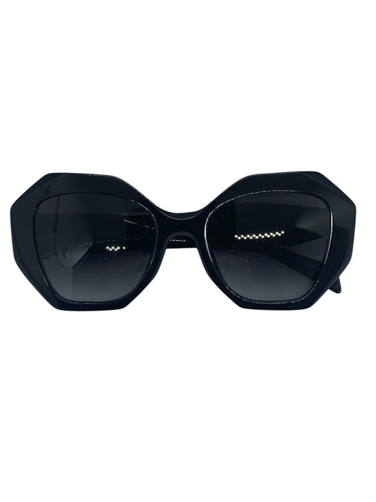 (READ) Prada SPR16W 1AB-5D1 Black Geometric Lady's Sunglasses (53-20)