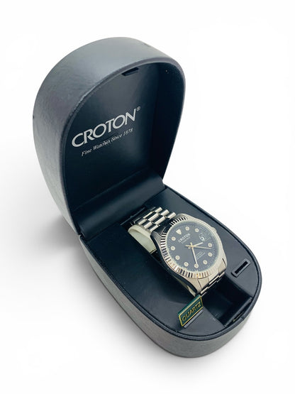 Croton Diamond Automatic Men’s Watch – Black Dial 10ATM-330FT