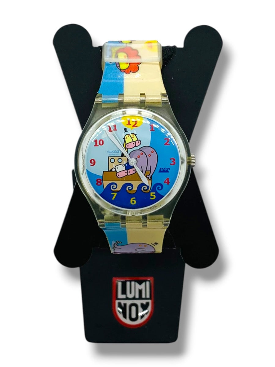 Swatch Swiss Special 1999 (GRR!! OINK!) Cartoon Quartz Watch 34mm