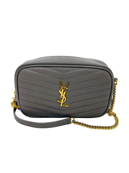 Saint Laurent Lou Camera Bag Matelasse Chevron Leather Mini Dusty Grey