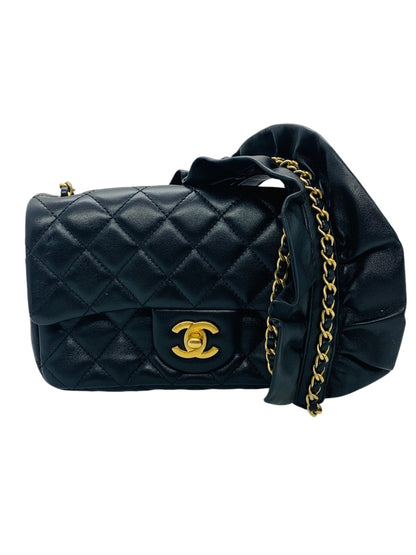 CHANEL Calfskin Quilted Mini Romance Rectangular Flap Black