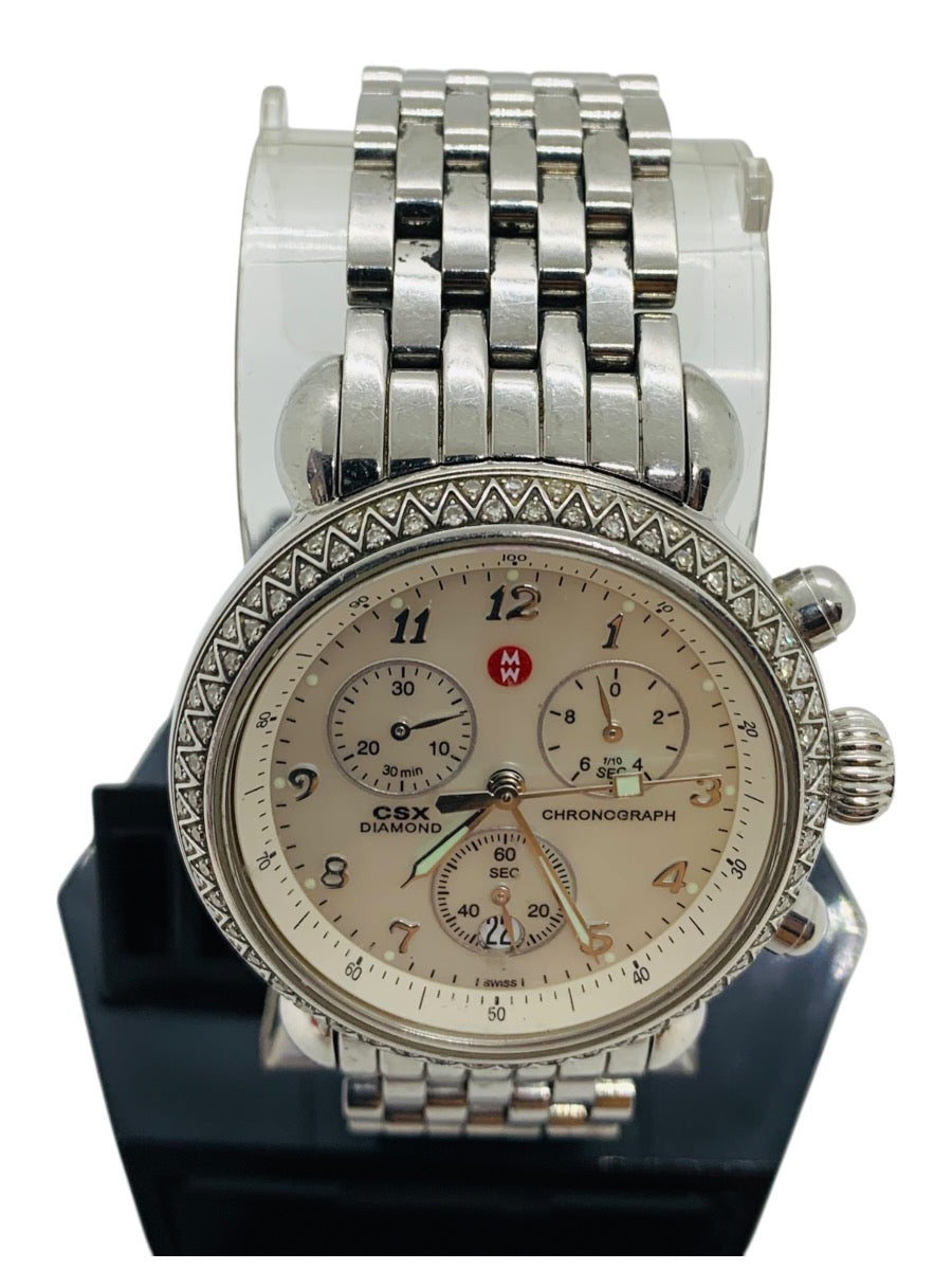 Michele Stainless Steel Band White Face Watch - Watch Only
