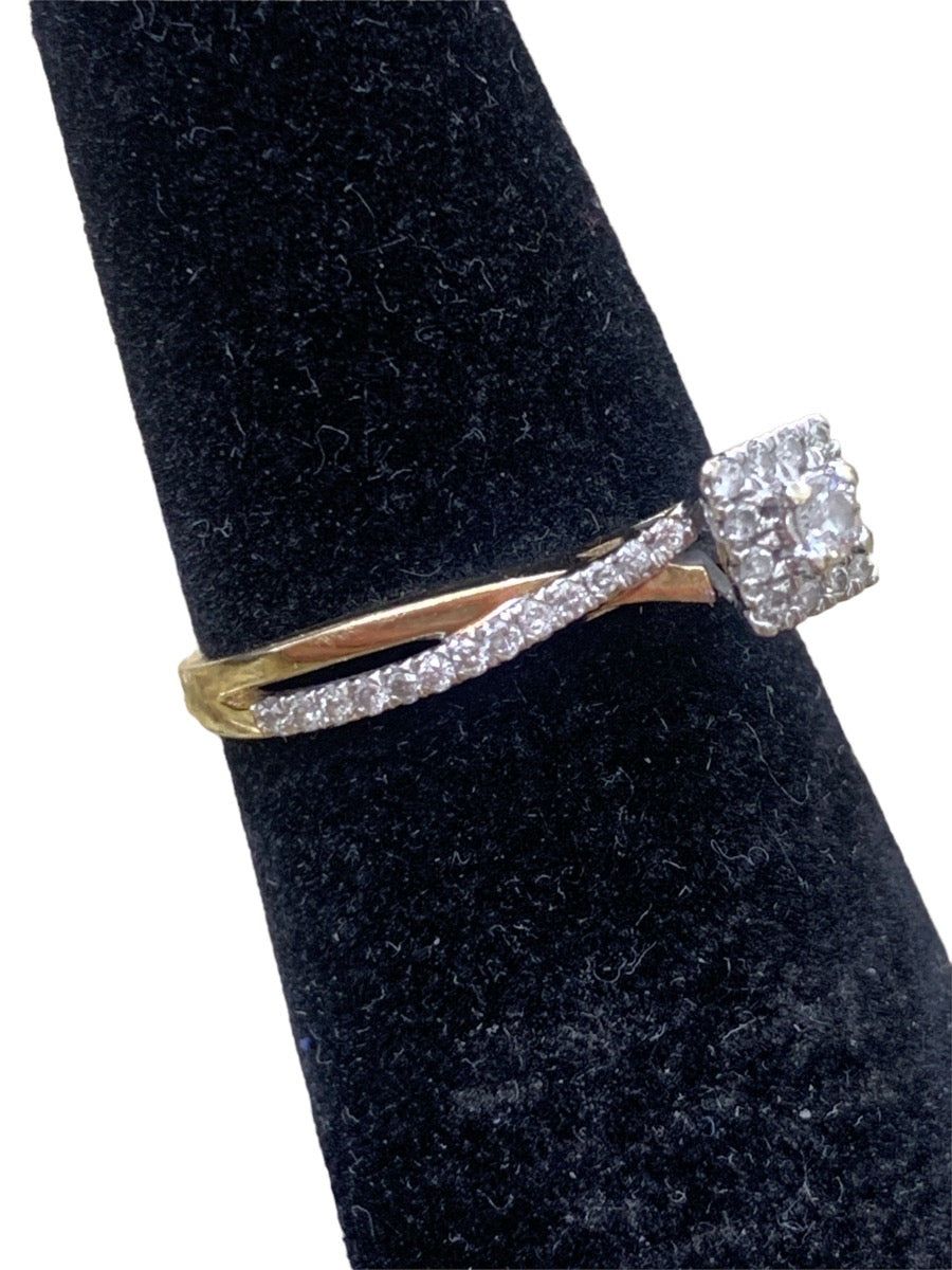 14K Yellow Gold Diamond Twist Ring - 0.43tcw - Size 5 - 2.0g