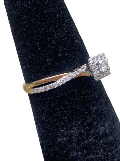 14K Yellow Gold Diamond Twist Ring - 0.43tcw - Size 5 - 2.0g