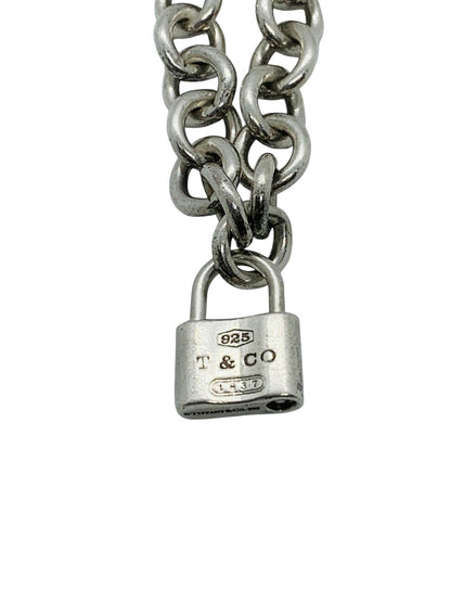 Tiffany & Co 1837 Padlock Rolo Chain Bracelet In Sterling Silver 7"