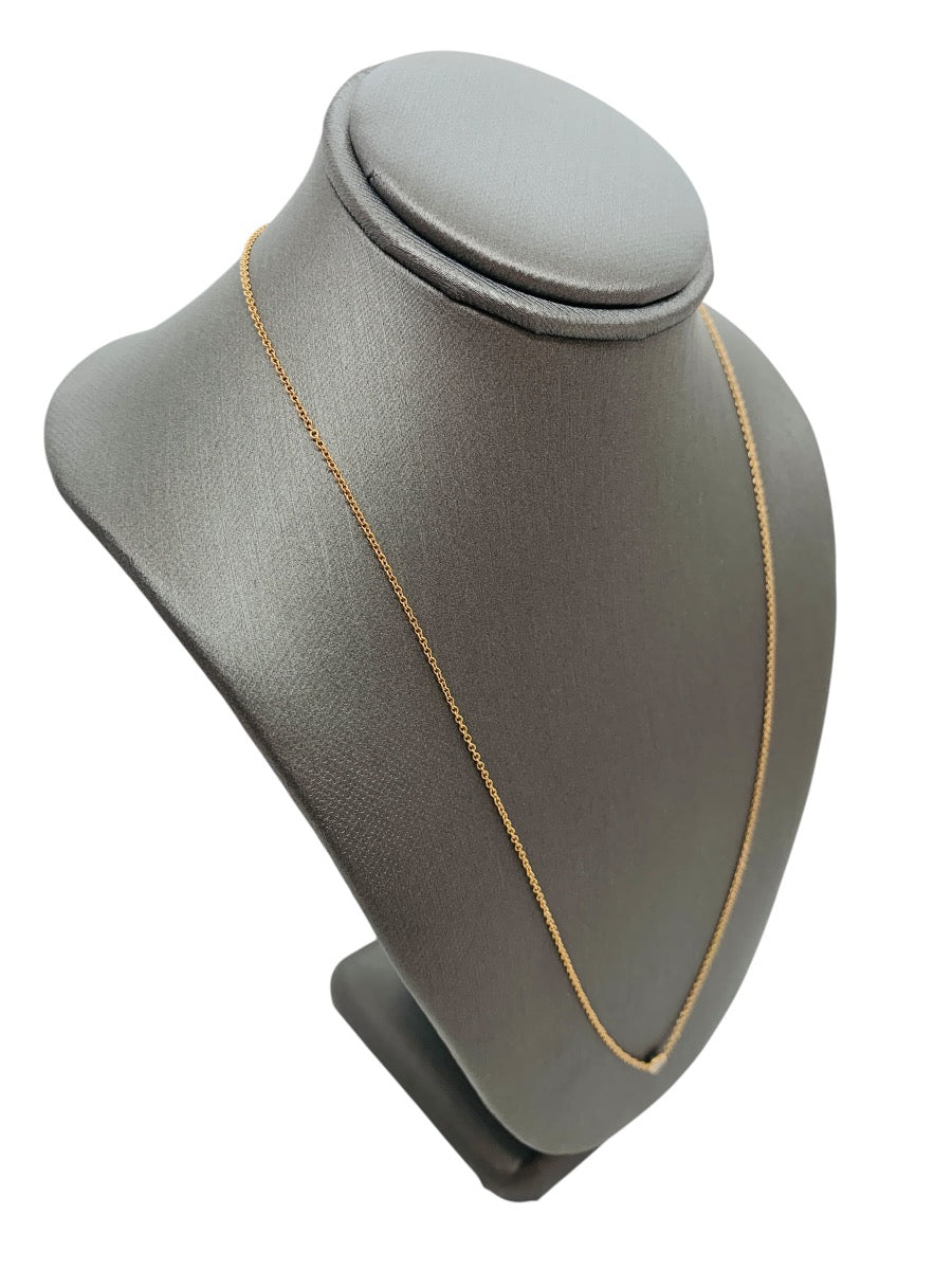 14K Rose Gold Diamond Heart Marine Chain | Size 16 | 1.2g