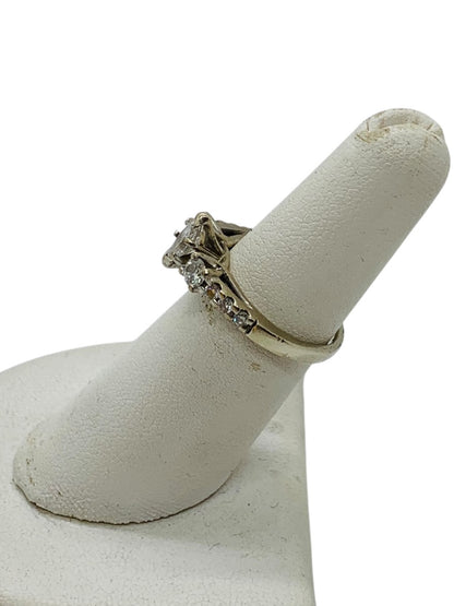 14K White Gold Round Ring | .9 TCW | Size 5.5