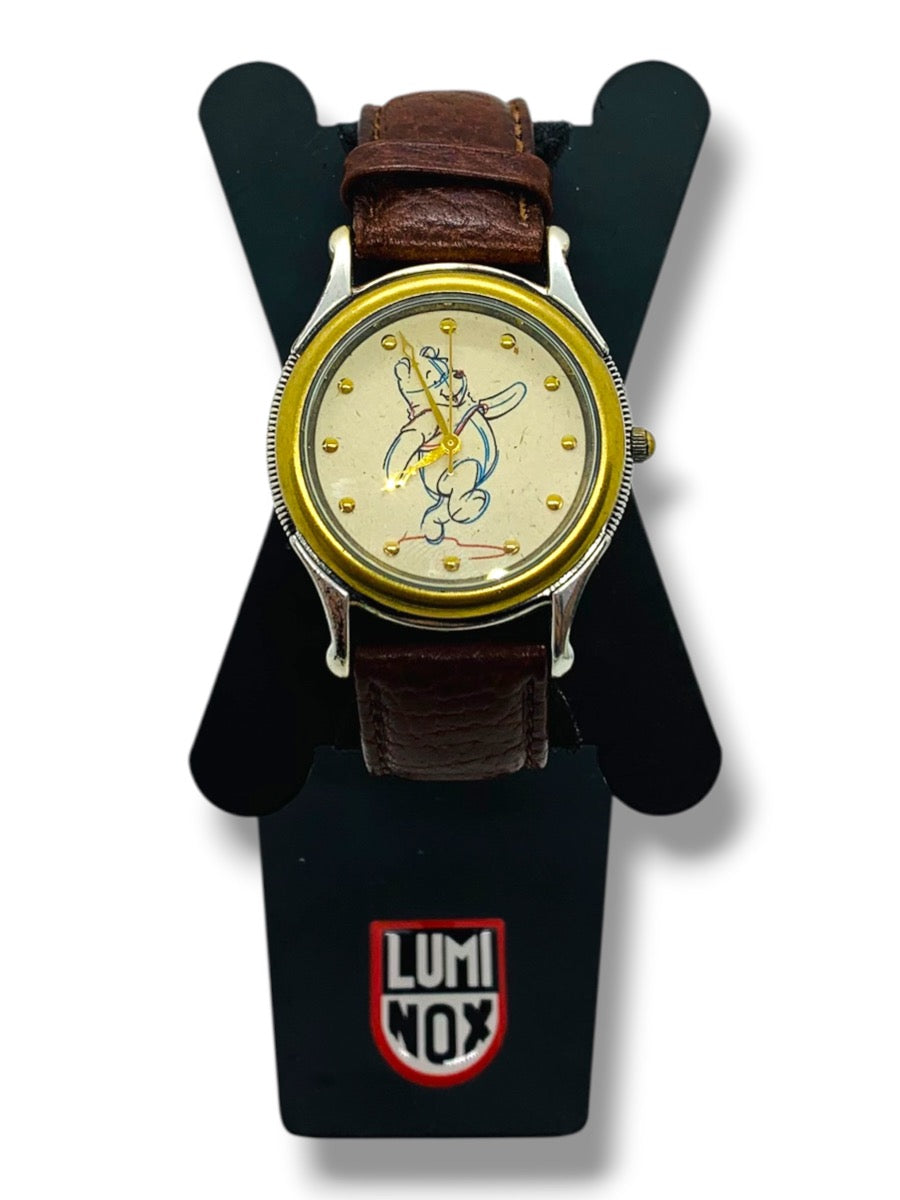 Disney Winnie The Pooh Quartz WatchSketches Of Pooh Leather Band 34mm