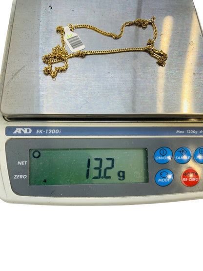 18K Yellow Gold Curb Chain | Size 19 | 13.2g