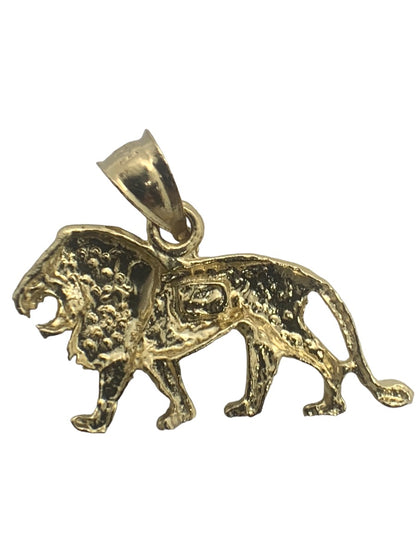 14K Yellow Gold Roaring Lion Pendant - 1" X 1" / 1.8 Grams