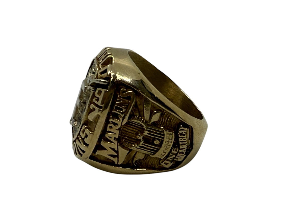 1997 10K Yellow Gold Florida Marlins World Series Champions Staff Ring -Torres