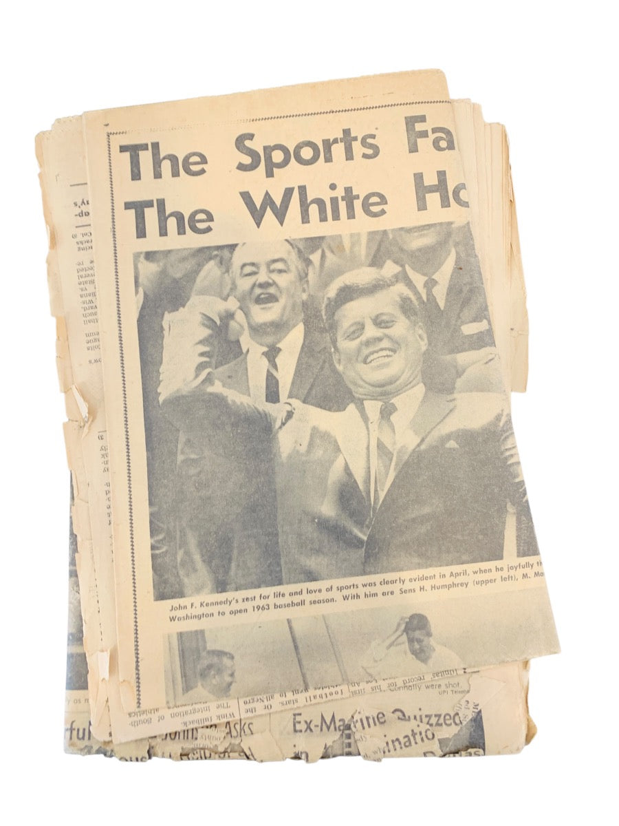 L.A Times Vintage Historic Newspaper of 1963 "Johnson Takes Over" from JFKs Assasination Day.