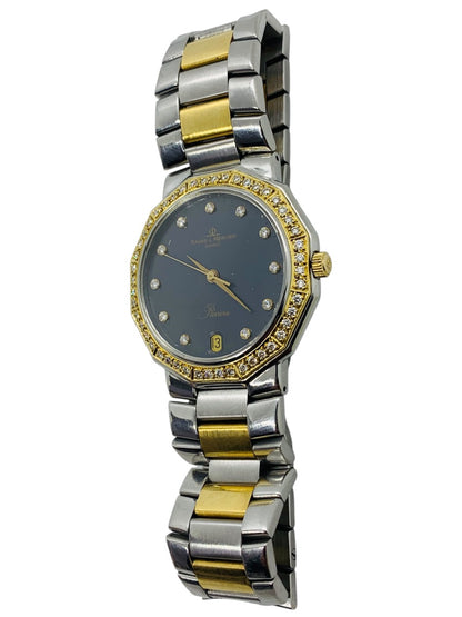 Baume & Mercier Riviera 5131.050 18k Gold/SS Diamond Bezel Swiss Quartz Watch