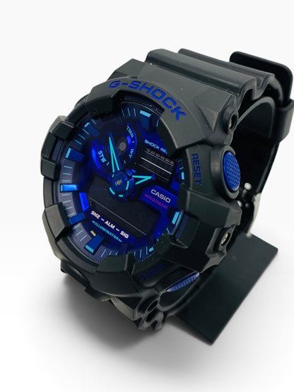 Casio G-Shock 5522 Digital Watch 52.5mm Blue Face Black Rubber Band