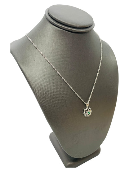 14K White Gold Link Necklace | 4g | 0.08 CTW | 20"