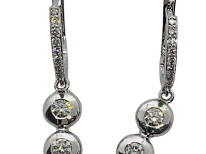 Effy 14K White Gold Diamond Dangling Earrings 3.9 Grams | .60 CTW