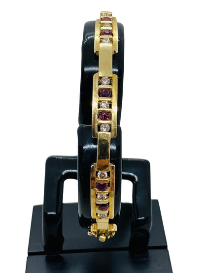14K Yellow Gold Round Diamond Bracelet | .18CTW TCW | Size 8 | 17.5g