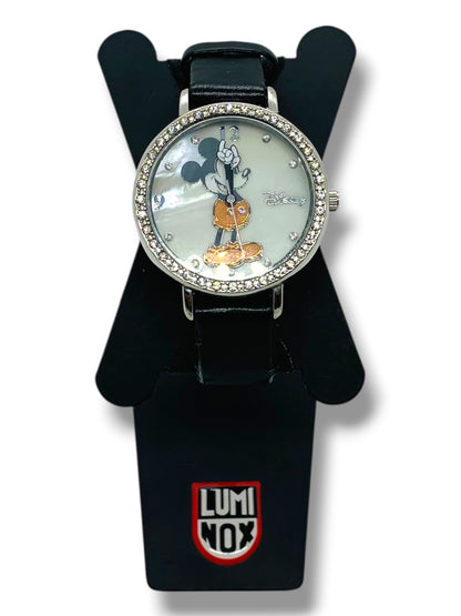 Disney Quartz Watch MK1223 Stainless Steel 36mm Case Stones Bezel