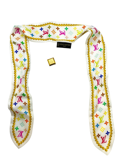 Louis Vuitton Tsuini Twilly Bandeau Scarf White Multicolor