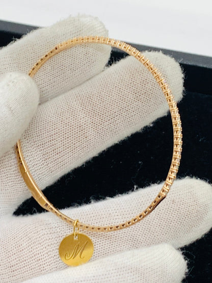 14K Rose Gold Round Diamond Bangle Bracelet | .40 TCW | Size 8 | 6.3g