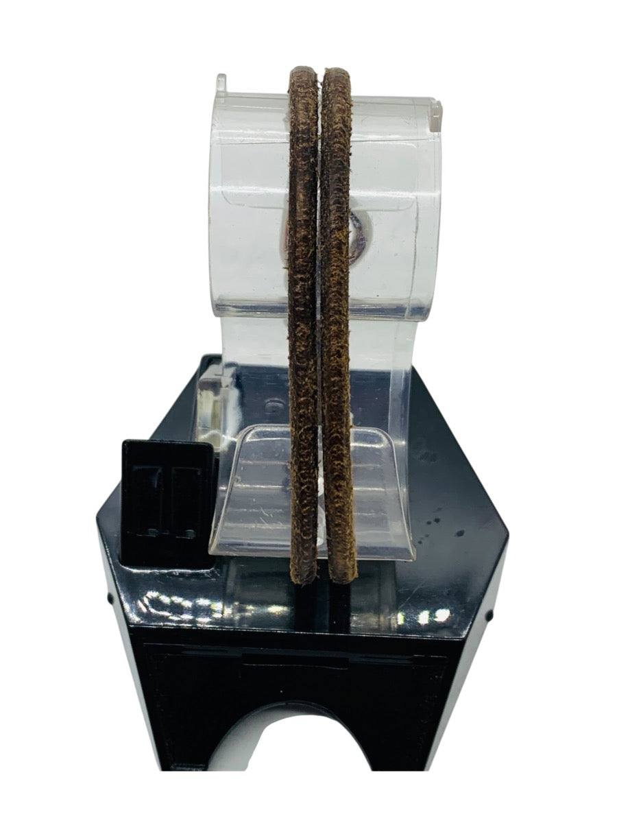 Hermes Jumbo Hook Bracelet Double Wrap Brown Leather Silver Tone