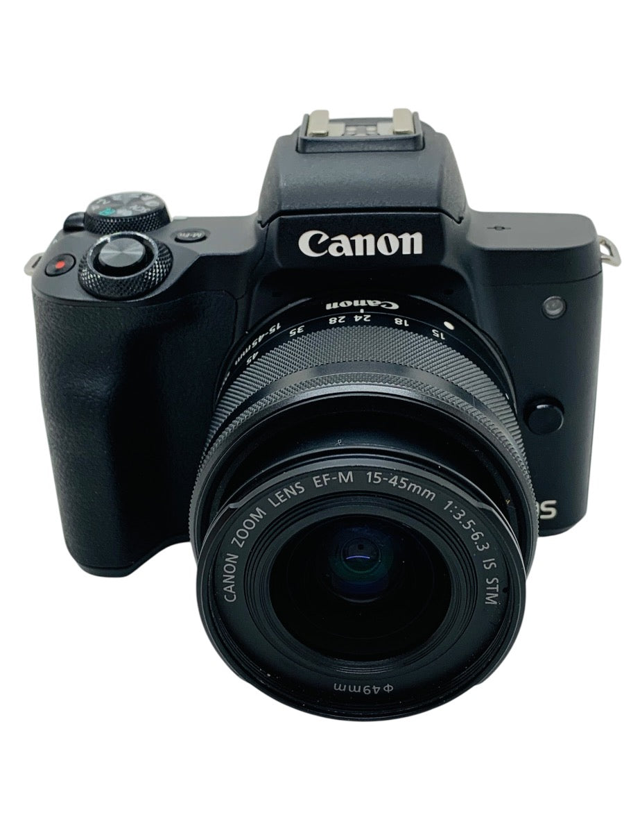 Canon EOS M50 Camera Kit w/ 15-45mm, 3 Canon Batteries, Charger Bundle
