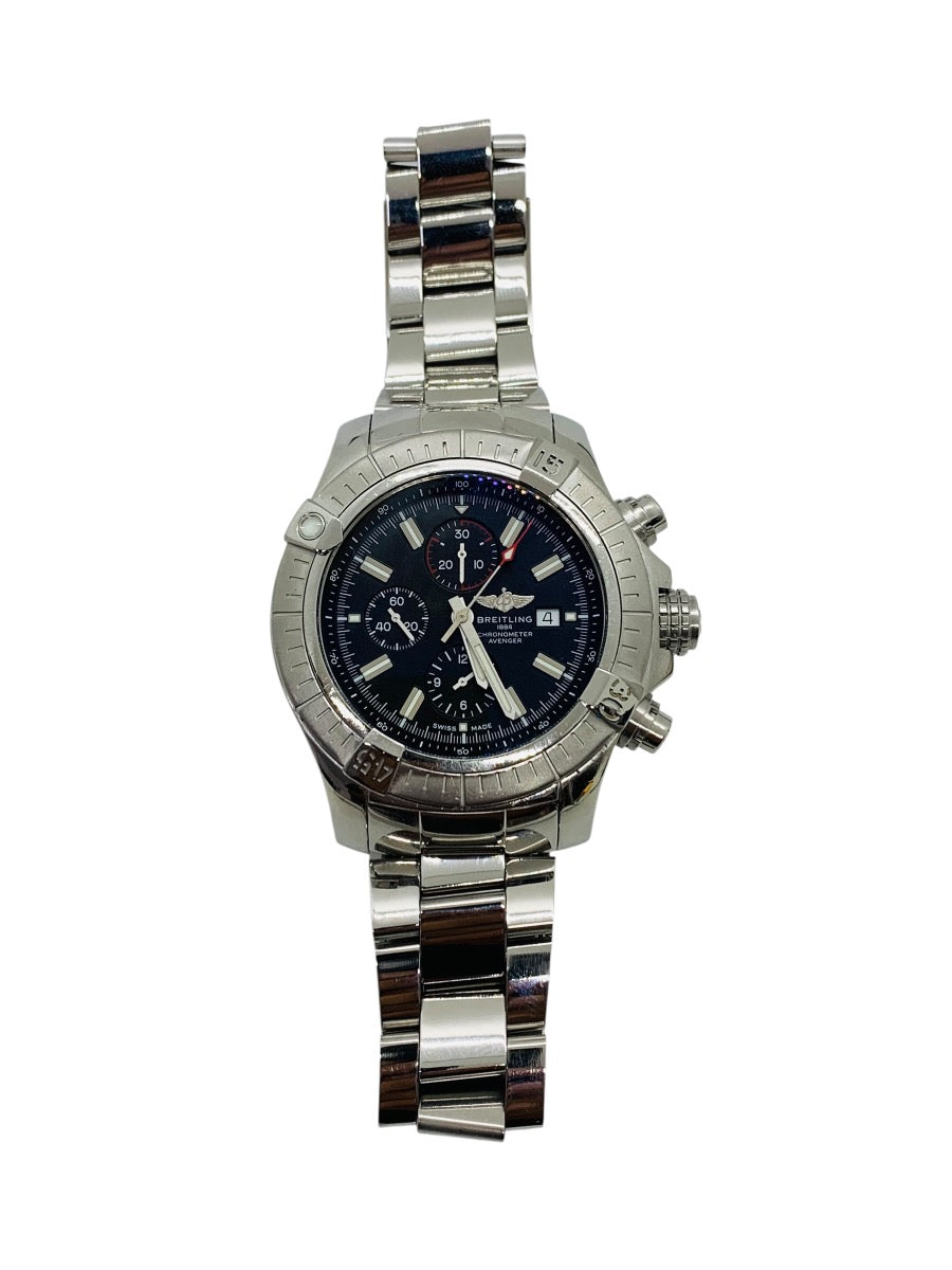 Breitling Super Avenger Chronograph A13375 48mm Black Dial Stainless Steel