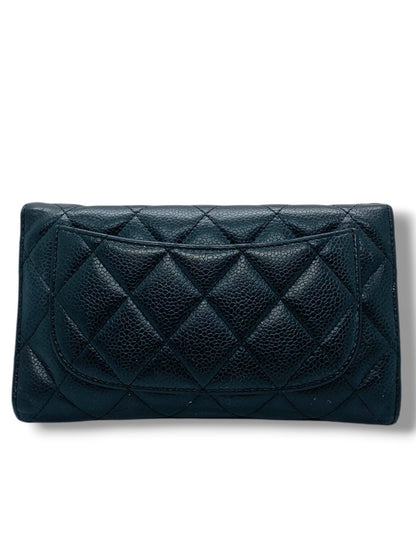 Chanel Classic Long Flap Lambskin Quilted Black Wallet