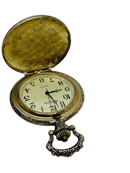 Vintage Humbert Geneva Fisherman Watch 38mm Quartz Iron Band Beige Face