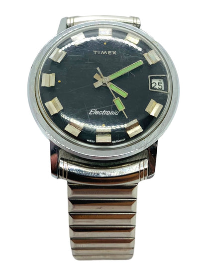 Timex Electronic Calendar Vintage 1972 Watch, Black Dial 965708772