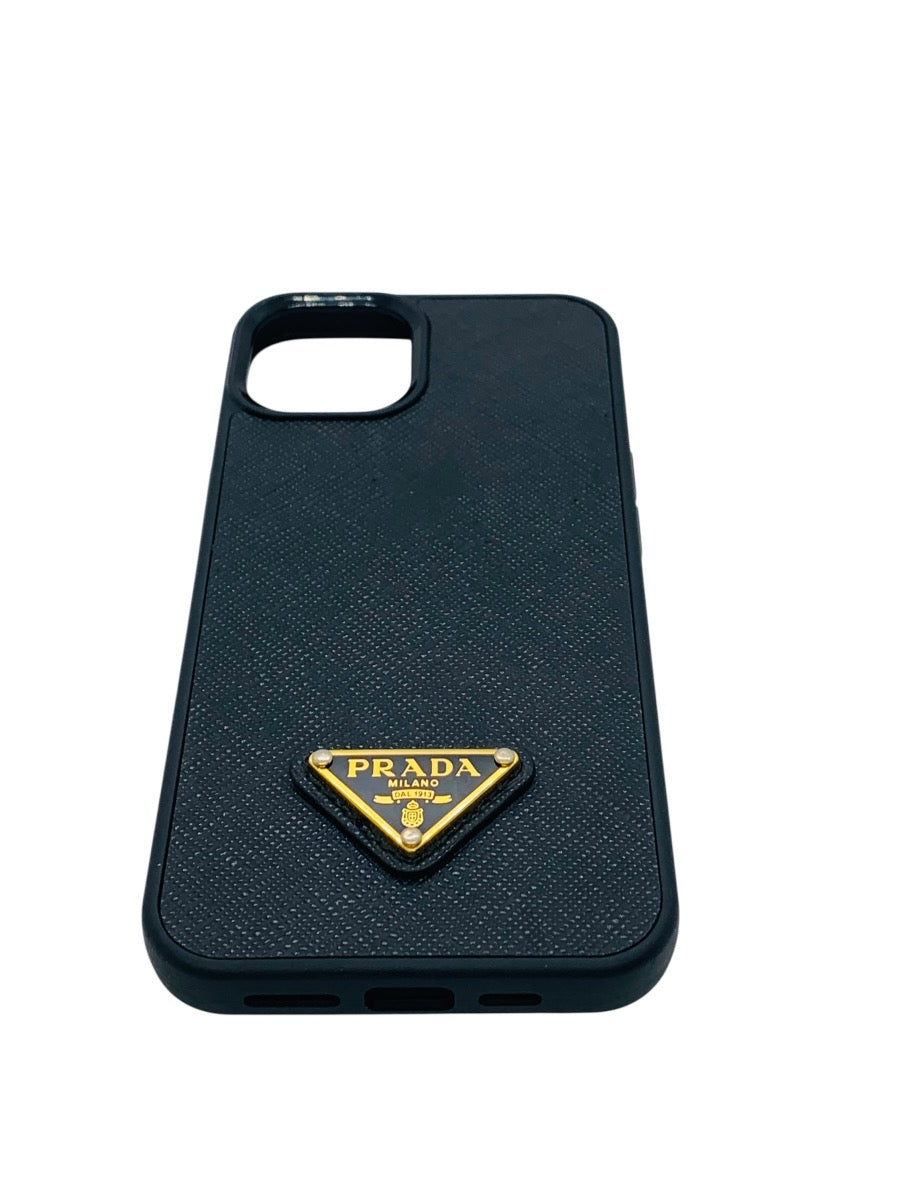 Prada iPhone 13 Pro Black Phone Case Saffiano Triangolo