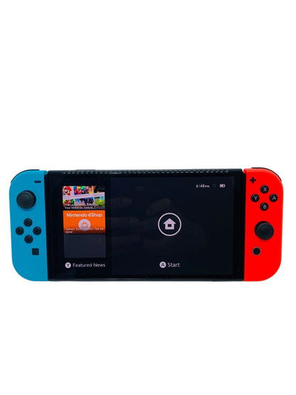 Nintendo Switch OLED Video Game Console HEG-001 Red/Blue w/ Zelda Case